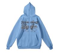 Generisch Sweat à capuche zippé pour homme avec lettres imprimées style couple, sweat-shirt décontracté à coupe ample pour un usage quotidien en plein air, Bu2, M