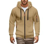 Generisch Sweat à capuche zippé pour homme, veste de survêtement avec capuche, sweat à capuche coupe ajustée, sweat-shirt d'hiver, veste de sport streetwear, veste de sport avec poche, sweat à capuche