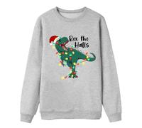 Generisch Sweat à manches longues léger pour papa, maman, enfant - Vêtement de vacances festif - Imprimé dinosaure, gris, M