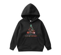 Generisch Sweat en polaire décontracté avec un joli design de Noël pour les filles, idéal pour les activités de loisirs par temps froid, Noir , 4-5 ans
