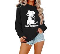 Generisch Sweat Femme Its Fall Yall Citrouille Halloween Léopard Décontracté Manches Longues Pull Chemise Tops Blouse Hiver Pull Femme, Noir , M