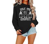Generisch Sweat Femme Its Fall Yall Citrouille Halloween Léopard Décontracté Manches Longues Pull Chemise Tops Blouse Sweat-shirt Femme Court, Noir , M