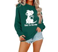 Generisch Sweat Femme Its Fall Yall Citrouille Halloween Léopard Décontracté Manches Longues Pull Chemise Tops Blouse Hiver Pull Femme, vert, M