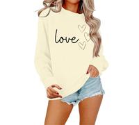 Generisch Sweat pour femme avec inscription « Its Fall Yall » - Motif citrouille - Léopard - Décontracté - Manches longues, beige, M