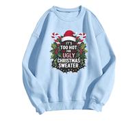 Generisch Sweat pour femme Its Fall Yall avec motif léopard pour Halloween en forme de citrouille comme pull décontracté à manches longues pour la mode d'automne, bleu ciel, M