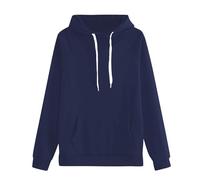 Generisch Sweat-shirt à capuche chaud pour femme - Couleur unie - Léger - Coupe ample - Doux - Confortable - Élégant, Marine, M