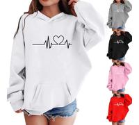 Generisch Sweat-shirt à capuche fille pull capuche poche kangourou uni épaisseur agréable séchage rapide pull adolescent coupe cintrée coutures propres 3-14 ans, gris, 7-8 ans