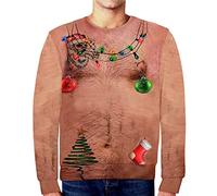 Generisch Sweat-shirt à capuche pour homme - Chemisier d'hiver élégant - Imprimé chaud - Manches longues - Décontracté - Haut imprimé amusant, Rose, M