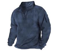 Generisch Sweat-shirt à col montant pour homme - Pull d'hiver thermique avec fermeture éclair 1/4 - Pull de travail chaud en laine - Pull épais - Décontracté - Vintage - Sans capuche