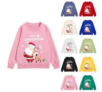 Generisch Sweat-shirt à col rond pour enfant - Pull surdimensionné - Loisirs - Chaud - Veste de transition confortable et douce - Pour le sport - Manches longues - Couleur unie - Basique, Rose 2., 150