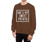 Generisch Sweat-shirt à manches longues pour couples avec citation d'amour romantique She's My Potato I Yam comme déclaration de mode pour les femmes, marron, L