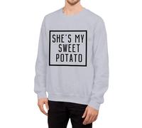 Generisch Sweat-shirt à manches longues pour couples avec citation d'amour romantique She's My Potato I Yam comme déclaration de mode pour les femmes, gris, XL