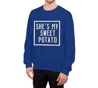 Generisch Sweat-shirt à manches longues pour couples avec citation d'amour romantique She's My Potato I Yam comme déclaration de mode pour les femmes, bleu, S