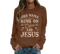 Generisch Sweat-shirt à manches longues pour femme avec inscription « God is Greater Than The Highs and Lows », café, XXL