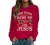 Generisch Sweat-shirt à manches longues pour femme avec inscription « God is Greater Than The Highs and Lows », Rouge pastèque, S