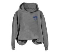 Generisch Sweat-shirt à manches longues pour femme - Couleurs variées - Coton mélangé - Classique - Basic - Col rond - Sport - Oversize - T-shirt à manches longues - Pull sans, Sweat à capuche D5-grey