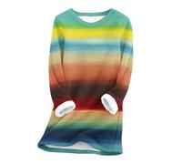 Generisch Sweat-shirt à manches longues pour femme sans cordon de serrage, motif à carreaux, lettres, style chemisier chaud, jaune, 5XL