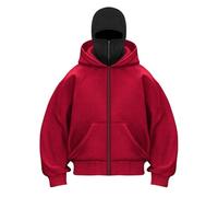 Generisch Sweat-shirt à manches longues pour homme avec lettres imprimées pour femme en hiver et en hiver, rouge, XL