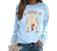 Generisch Sweat-shirt à manches longues sans design imprimé tendance pour femme comme pull confortable au quotidien dans un style décontracté doux à porter, bleu ciel, S