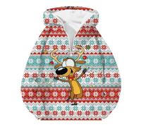 Generisch Sweat-shirt de Noël 2024 pour homme/hiver avec imprimé Sweat à capuche à manches longues Poche pratique pour des activités de loisirs élégantes, rouge, XXL