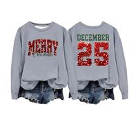 Generisch Sweat-shirt décontracté sans capuche avec coupe ample, pull confortable, haut à manches longues avec col rond pour un usage quotidien, polaire douce, streetwear tendance