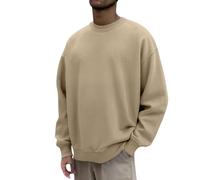 Generisch Sweat-shirt dégradé de couleurs délavées à manches longues avec col rond streetwear doux pour les journées d'hiver, Vert armée., M
