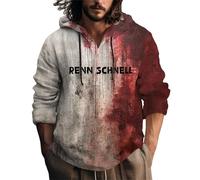 Generisch Sweat-shirt d'Halloween pour homme - Avec boutonnière - À capuche - Motif graphique - À manches longues - Oversize - Ne se décolore pas, Blanc., M