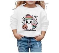 Generisch Sweat-shirt d'Halloween tendance pour enfants avec imprimé mignon et col rond, manches longues belles choses, Blanc., 4-5 ans