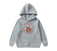 Generisch Sweat-shirt en polaire pour fille avec motif de Noël pour une tenue décontractée parfaite, gris, 4-5 ans
