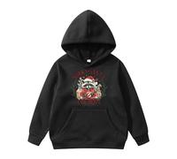 Generisch Sweat-shirt en polaire pour fille avec motif de Noël pour une tenue décontractée parfaite, Noir , 5-6 ans