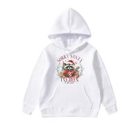 Generisch Sweat-shirt en polaire pour fille avec motif de Noël pour une tenue décontractée parfaite, Blanc., 11-12 ans