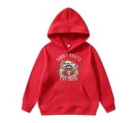 Generisch Sweat-shirt en polaire pour fille avec motif de Noël pour une tenue décontractée parfaite, rouge, 6-7 ans