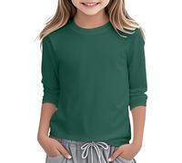 Generisch Sweat-shirt fin pour fille - Doux au toucher - Col rond - Manches longues - Veste de transition confortable - Haut basique léger - Haut tendance pour les balades en ville