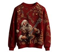 Generisch Sweat-shirt imprimé à col rond, manches longues, pull décontracté, vêtement doux et confortable avec un imprimé accrocheur pour tous les jours, multicolore, 3XL