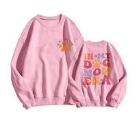 Generisch Sweat-shirt « In My Dog Mom » pour femme, col rond, avec motif maman canine, Rose, XXL