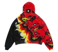 Generisch Sweat-shirt noir M Sweat à capuche décontracté pour Halloween Vêtements de tous les jours Coupe confortable Impression numérique Pull Tenue pour l'hiver Veste de survêtement Hommes Rouge
