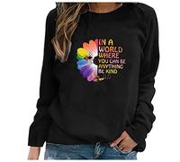 Generisch Sweat-shirt pour femme avec imprimé floral coloré, haut à manches longues, chemisier uni Farming Simulator 19, Noir , M