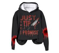 Generisch Sweat-shirt pour femme avec imprimé « Just The Tip I Promise » avec imprimé d'Halloween, Noir , S