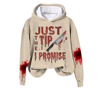 Generisch Sweat-shirt pour femme avec imprimé « Just The Tip I Promise » - Style d'Halloween inspiré pour les femmes soucieuses de la mode, kaki, XL