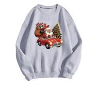 Generisch Sweat-shirt pour femme avec imprimé léopard Its Fall Yall pour Halloween au look décontracté d'automne comme pull à manches longues sans, gris, M