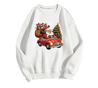 Generisch Sweat-shirt pour femme avec imprimé léopard Its Fall Yall pour Halloween au look décontracté d'automne comme pull à manches longues sans, Blanc., M