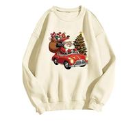 Generisch Sweat-shirt pour femme avec imprimé léopard Its Fall Yall pour Halloween au look décontracté d'automne comme pull à manches longues sans, beige, M