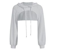 Generisch Sweat-shirt pour femme avec ourlet asymétrique, manches longues pour un look décontracté, gris, L