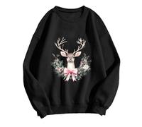 Generisch Sweat-shirt pour femme Its Fall Yall avec motif léopard pour Halloween dans un design décontracté à manches longues comme pull tendance chemisier confortable, Noir , M