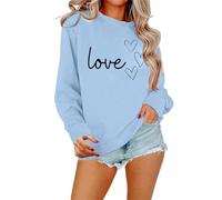 Generisch Sweat-shirt pour femme Its Fall Yall avec motif léopard pour Halloween dans un design décontracté à manches longues comme pull tendance chemisier confortable, bleu ciel, S