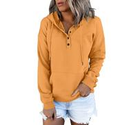 Generisch Sweat-shirt pour femme sans capuche, pull en coton Hilfiger Sweat à capuche confortable à manches longues coupe en non-tissé à secouer Pull en coton mélangé, rose, XL