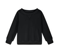 Generisch Sweat-shirt pour filles à col rond surdimensionné mignon tendance à manches longues pour l'école adolescent vêtements sweatshirts pour filles beaux pulls filles, Noir , 9-10 ans