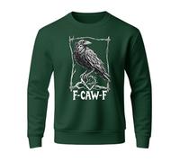 Generisch Sweat-shirt pour homme avec motif corbeau sombre - Pull gothique avec inscription « F-CAW-F » - T-shirt à manches longues de style lino pour les fans de métal et de viking, Style_c03 Vert