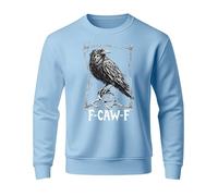 Generisch Sweat-shirt pour homme avec motif corbeau sombre - Pull gothique avec inscription « F-CAW-F » - T-shirt à manches longues de style lino pour les fans de métal et de viking, Style_c07 Bleu