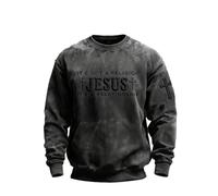 Generisch Sweat-shirt pour homme Christian Cross Graphique Sweatshirt Jésus Not A Religion Imprimé Col Rond Pull à Manches Longues, 01., S